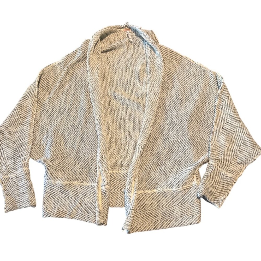 Free people cream gray motions‎ knit cardigan sweater boho XS classic $98